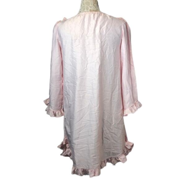 American Vintage ELISSIA nightgown with ruffles & embroidery in pink size small - Picture 5 of 12